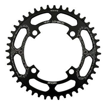 Передняя звезда Deckas 44T Narrow Wide (104BCD) неспадающая, круглая, чёрная, алюминиевая DK-104 фото