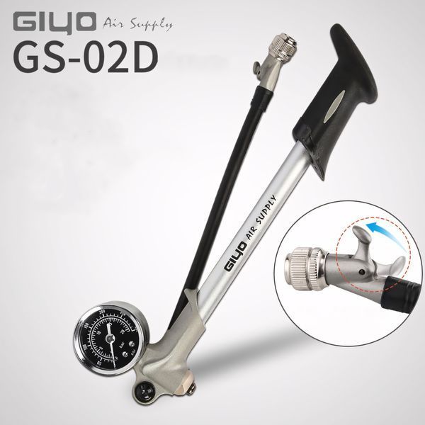 Насос високого тиску Giyo GS-02D 300psi з манометром велосипедних для вилок та амортизаторів GS-02D фото