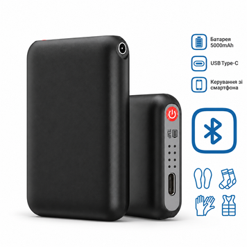 Акумулятори з Bluetooth-керуванням WSW-DR18L для рукавичок, шкарпеток та устілок із підігрівом, 5000 мА&middot;год, 4 режими, 2 шт. WSW-DR18L фото