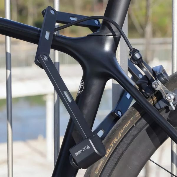 Складаний замок West Biking MiniLock 80 см сегментний, з ключем, сталь, чорний WB-M-Lock фото