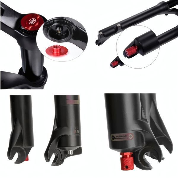 Повітряна вилка Bolany Solo Air ZLA006 27.5", 120 мм, Disc, прямий шток 1-1/8", Lock-out, Rebound, Чорна BOL-27.5STR фото