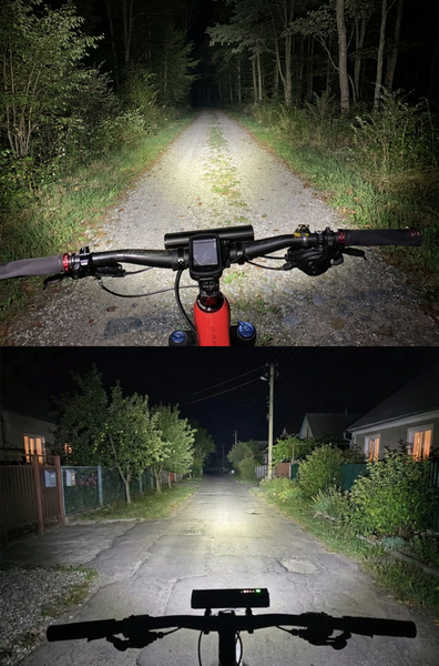 Велофара NEWBOLER LIG010 с аккумулятором 10000 mAh, 8 светодиодов P9, 10000 Lumen, дисплей, PowerBank, IPX5 NB-LIG010-8LED фото