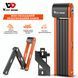 Велозамок West Biking MiniLock YP0705080, 80 см, складний, сегментний, з ключем, з кріпленням, чорно-помаранчевий WB-M-Lock фото 4
