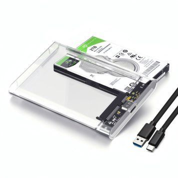 Внешний карман Shuole USB3.1 Type-C корпус для SATA 2.5" SSD HDD прозрачный корпус TM-3.1 фото