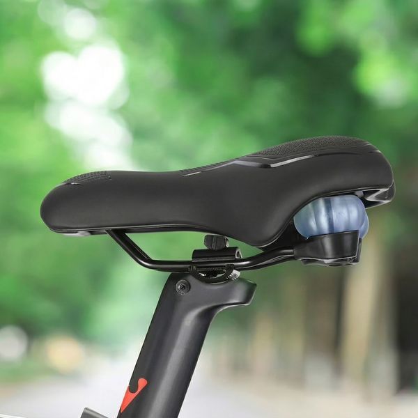 Широкое велосипедное седло WEST BIKING YP0801151 Leisure Wide с амортизацией и вентиляционным вырезом, черное WB-LWD-BLK фото