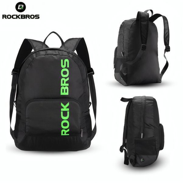 Складной рюкзак Rockbros H10-BK 18 л водоотталкивающий нейлоновый черный RB-H10-BLK фото