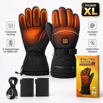 Зимові сенсорні рукавички з підігрівом GRACE Winter Heat GRS-0085, розмір XL, 3 режими, 2&times;5000 мА&middot;год GRS-0085 фото