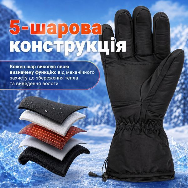 Зимние сенсорные перчатки с подогревом GRACE Winter Heat GRS-0085, размер L, 3 режима, 2&times;5000 мА&middot;ч GRS-0085 фото