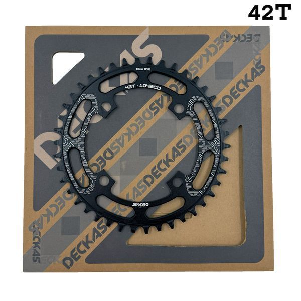 Передня зірка Deckas 42T Narrow Wide (104BCD) неспадайка, кругла, чорна, алюмінієва DK-104 фото