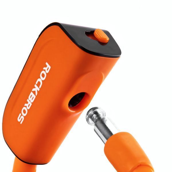 Замок для велосипеда Rockbros RKS515 сталевий тросовий 110см на ключ, Помаранчевий RKS515 фото
